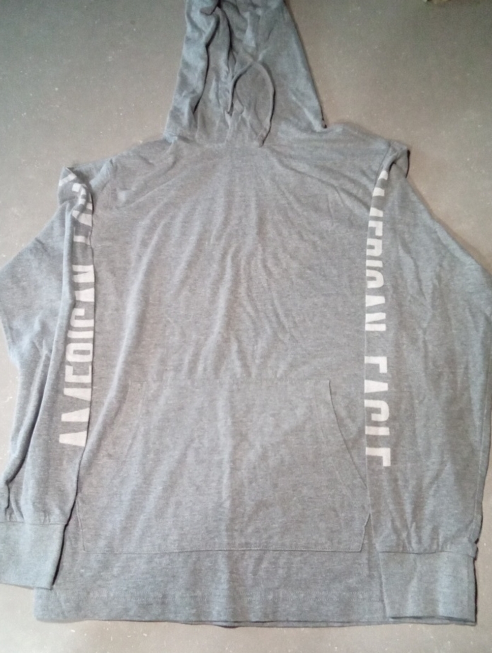 Small. American Eagle Outfitters Gray Hooded Sweatshirt with Side Logos On Arms